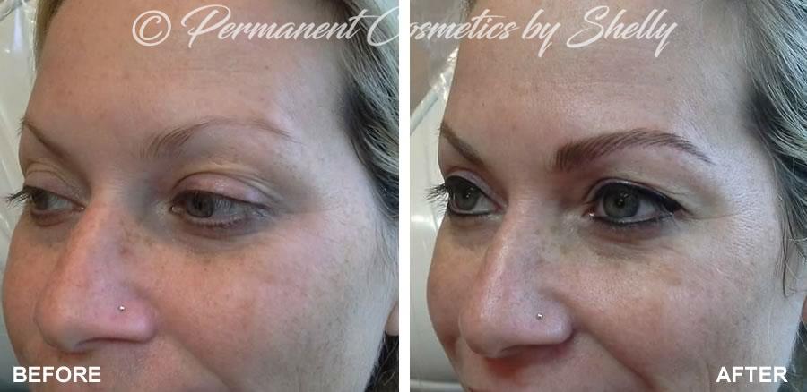 Eyeliner Tattoo before after by Shelley Voigt