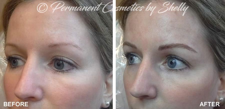 Microblading before and after from Permanent Cosmetics by Shelly